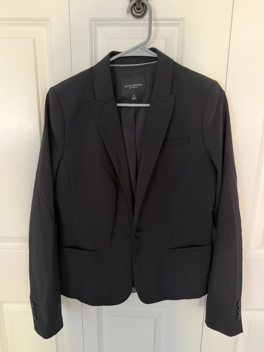 Banana Republic Single Button Classic Black Blazer - Size 8 Women's